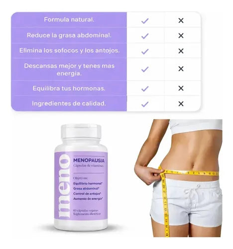MENO Vitaminas para la menopausia – Suplemento de menopausia sin hormonas para mujeres